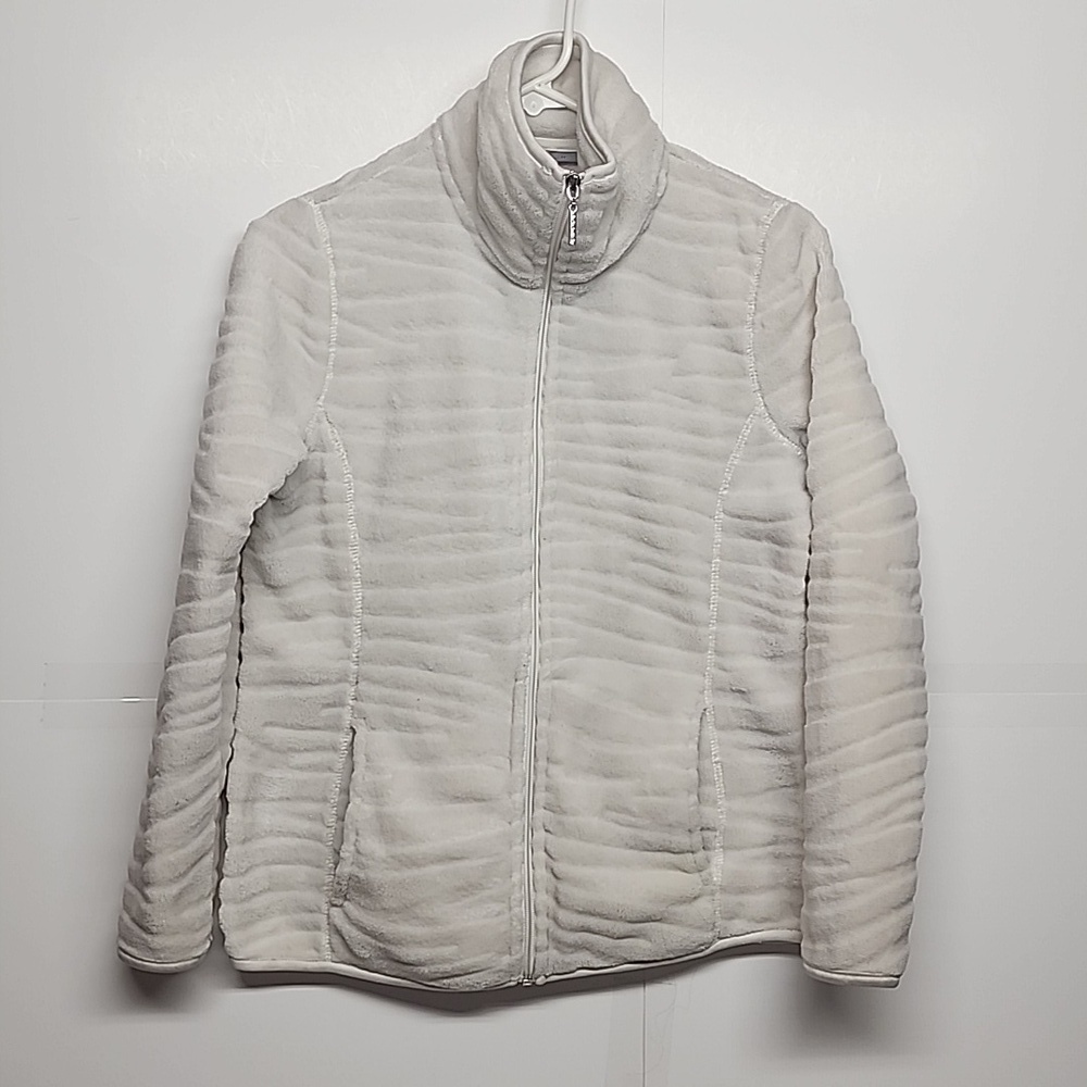 Jason Maxwell sz PM super soft inside & out white zip up light weight jacket.
